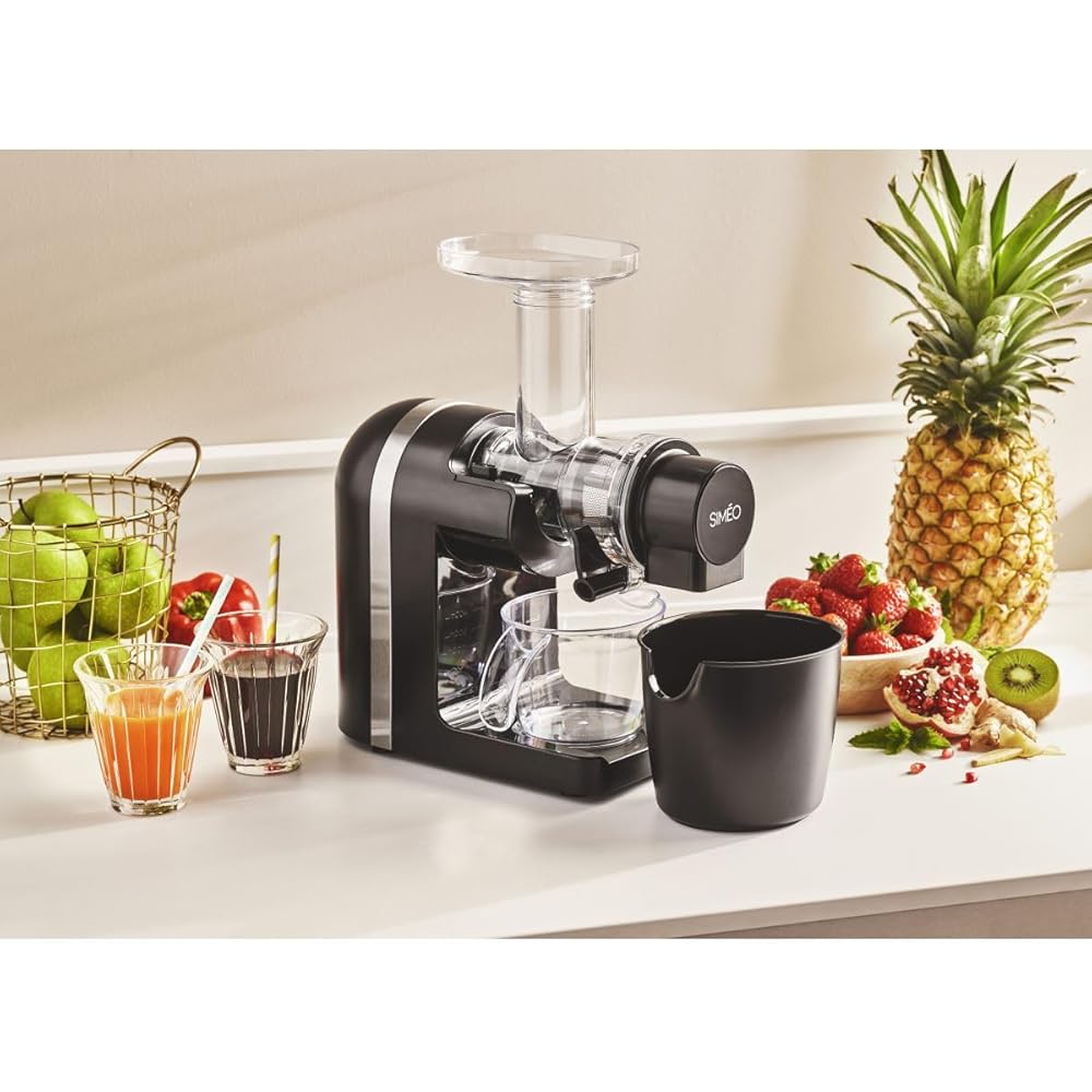 Riviera-et-Bar, PCJ677, Centrifugeuse Digitale Inox, 1300W, Rouge, Capacité 1,2L, Tube Alimentaire 84mm, Bac à Pulpe 2L, 5 Vitesses, Accessoires Inclus, Idéale pour Jus Frais Maison : Cuisine et Maison