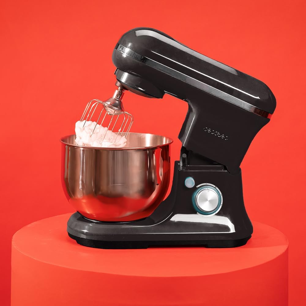 Cecotec Mixeur Cecomixer Merengue 5L 1200 Noir 1200 W à 6 niveaux, 5 fonctions, mouvement planétaire, design élégant, bol en acier de 5 L et accessoires pour fouetter et pétrir : Cuisine et Maison