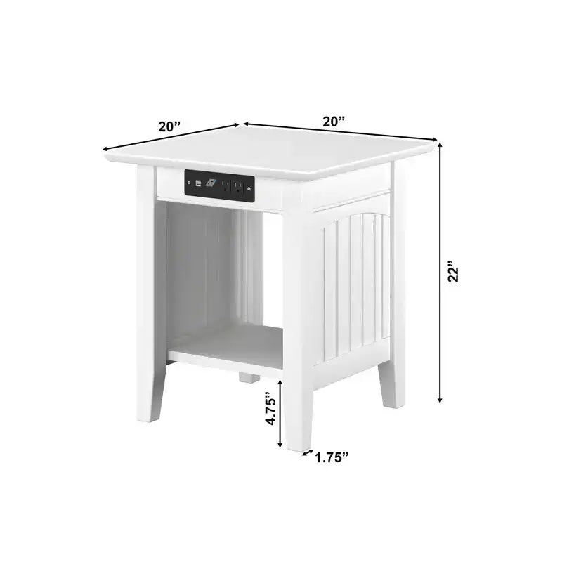 Nantucket End Table with Charger - AFI