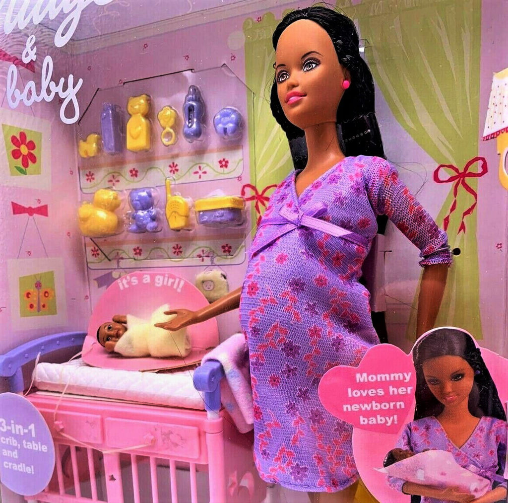 Barbie Happy Family Midge Mom & Baby Dolls African American 2002 Mattel 56664