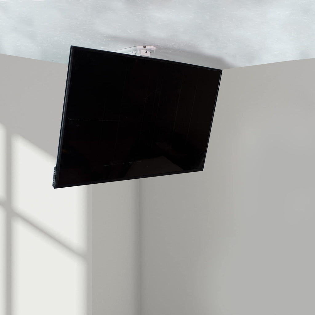 VIVO Electric Ceiling TV Mount for 23 to 55 inch Screens, Flip Down Motorized Pitched Roof VESA Mount, White, MOUNT-E-FD55W