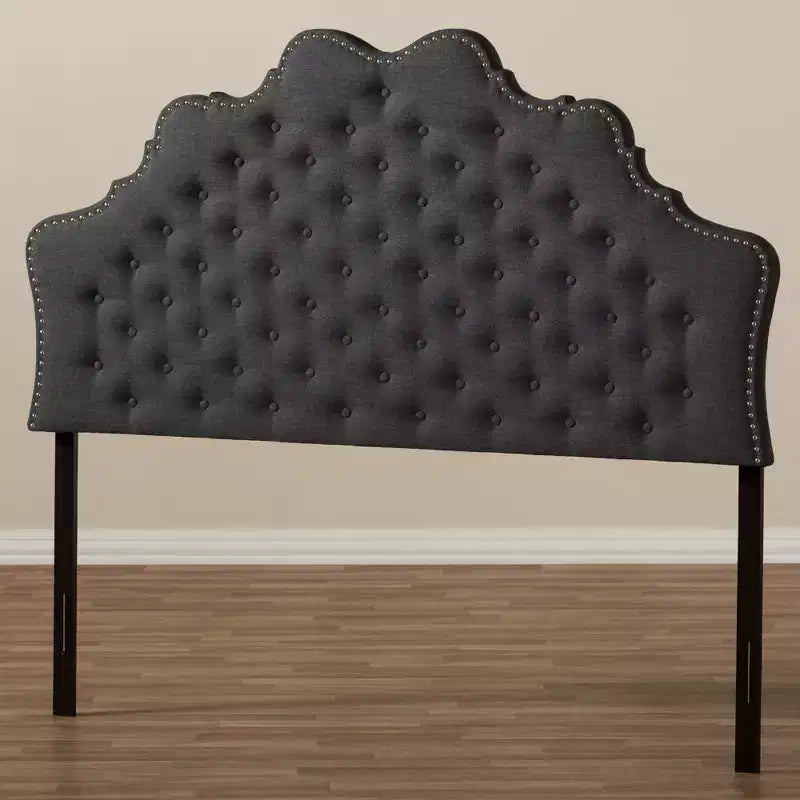 Hilda Modern and Contemporary Fabric Headboard Dark Gray - Baxton Studio
