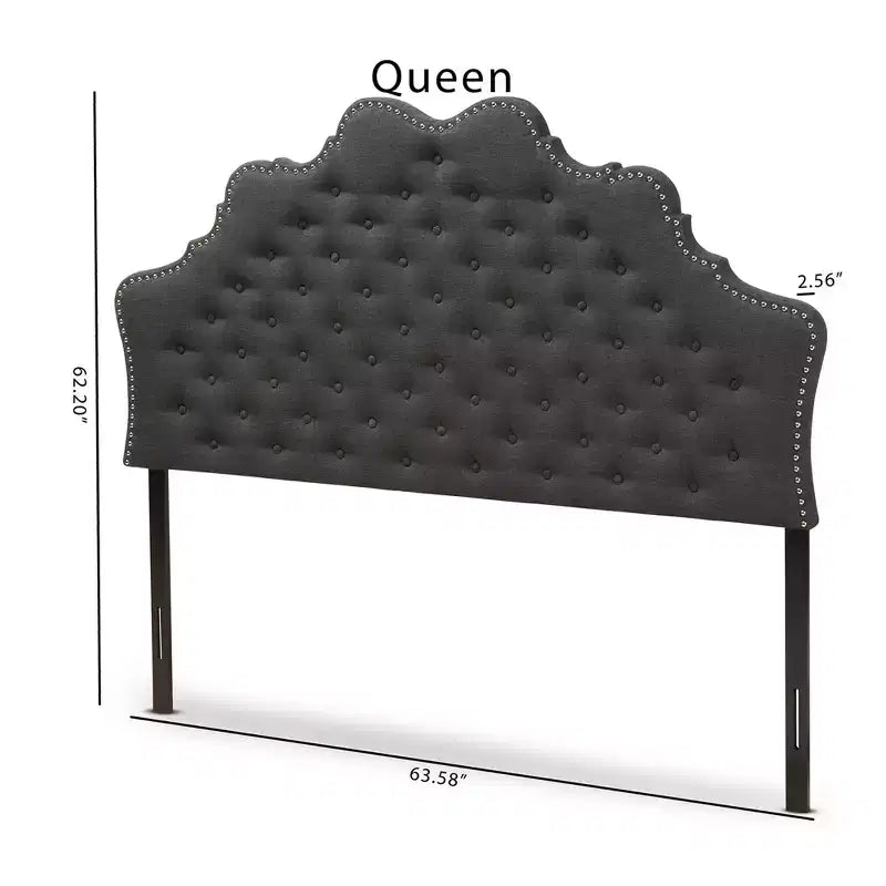 Hilda Modern and Contemporary Fabric Headboard Dark Gray - Baxton Studio