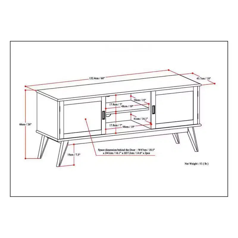 Tierney Solid Hardwood Mid-Century TV Stand for TVs up to 66 - WyndenHall