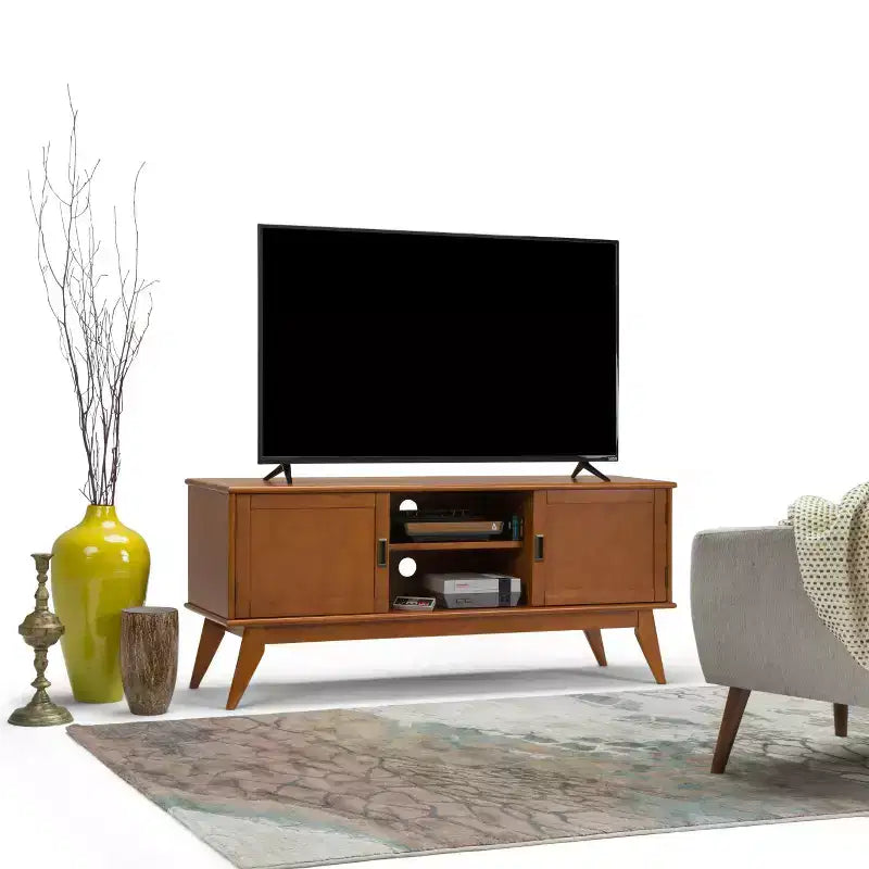 Tierney Solid Hardwood Mid-Century TV Stand for TVs up to 66 - WyndenHall