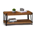 Alaterre Furniture Ryegate Live Edge Solid Wood Coffee Table Metal and Wood