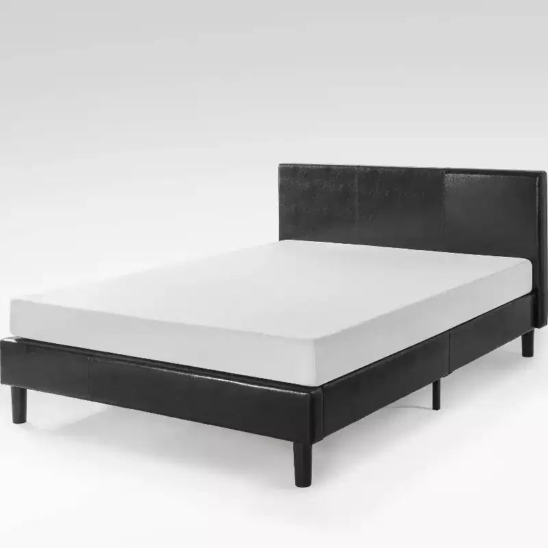 Jade Faux Leather Upholstered Platform Bed Frame Black - Zinus