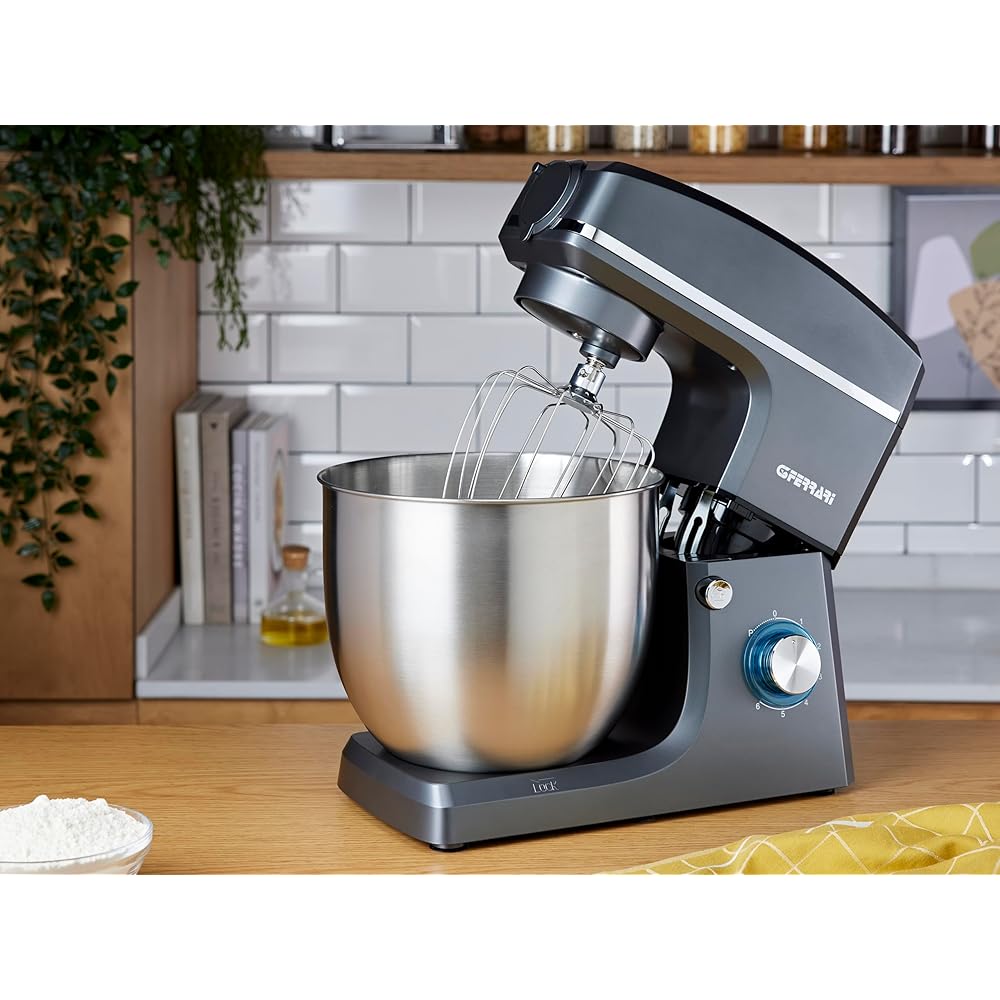 G3 Ferrari G20113 Pastaio 10&Lode Robot Pâtissier avec Laminoir, 1500 W, 10 Litres, Acier Inoxydable, 6 vitesses, Gris Anthracite /Inox : Cuisine et Maison