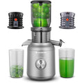 Extracteur de jus AOBOSI 250W-Extracteur de jus de fruits et légumes avec un diamètre de 103MM et 2 filtres sans métal-1.2L Extracteur jus avec 2 brevets et 40 minutes de protection thermique, Gris. : Cuisine et Maison