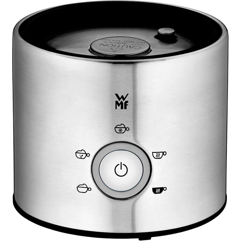 WMF Lono Glas Mousseur à lait électrique, 150-250 ml, 650 W, mixeur Frappe, écran tactile, pour mousse de lait chaud et froid, lait chaud, chauffe-lait, machine à cacao, chocolat chaud, acier : Cuisine et Maison