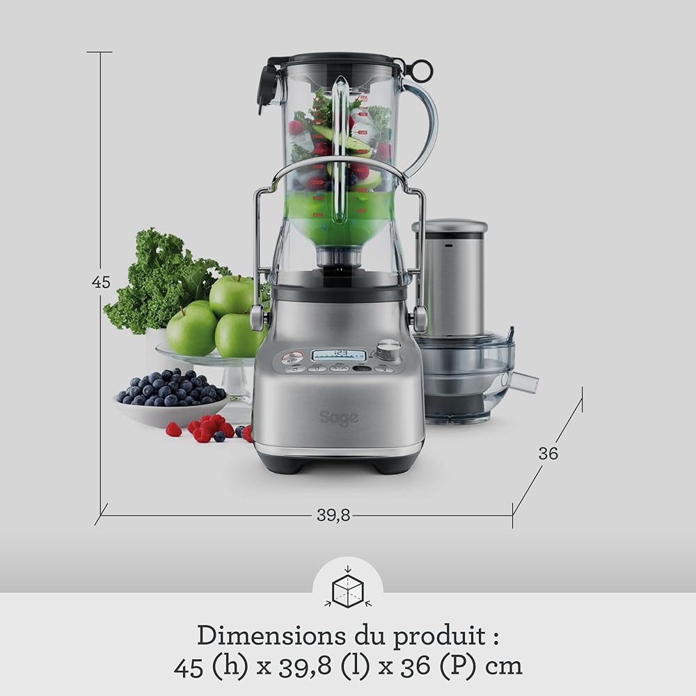 Sage - The 3X Bluicer Pro - Mixeur et Presse-agrumes - Acier Inoxydable Brossé : Cuisine et Maison