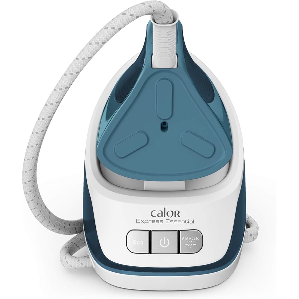 Calor Expresse Essential centrale vapeur 5.2 bars débit de vapeur 120 g/min fonction pressing 280 g/min réservoir d’eau 1,4 L système anti-calcaire mode éco défroissage vertical repassage SV6115C0 : Cuisine et Maison