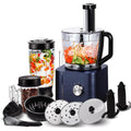 SNDOAS Robot Multifonction Cuisine, 1100 W Robot Culinaire, Bol Mélangeur 3.2 L, Hachoir Multifonction, Robot Mixeur 1.5 L, Moulin à café, Bleu Foncé : Cuisine et Maison