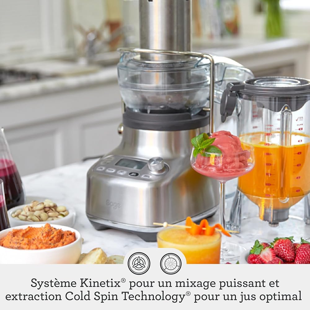 Sage - The 3X Bluicer Pro - Mixeur et Presse-agrumes - Acier Inoxydable Brossé : Cuisine et Maison