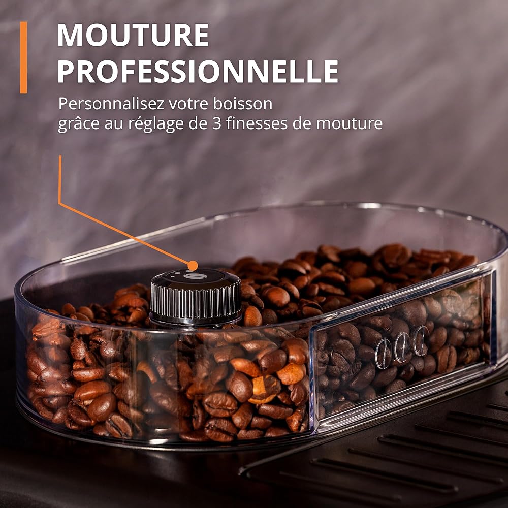 Krups Machine à café broyeur grain, 2 expresso simultanés, Nettoyage automatique, Buse vapeur Cappuccino, Essential blanche EA810570 : Cuisine et Maison