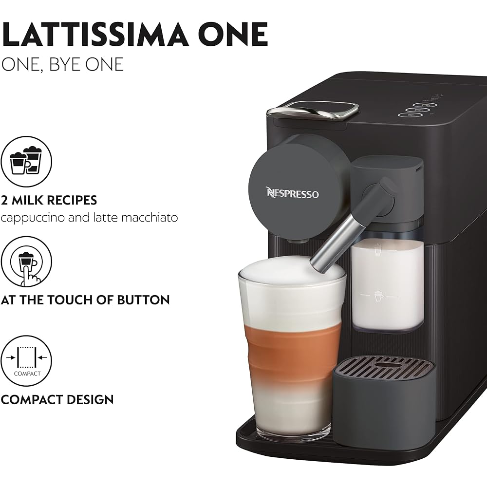 De'Longhi Nespresso Lattissima One Evo EN510.B, Machine a Café Capsule, Expresso et Cappuccino, 1450W, Noir : Cuisine et Maison