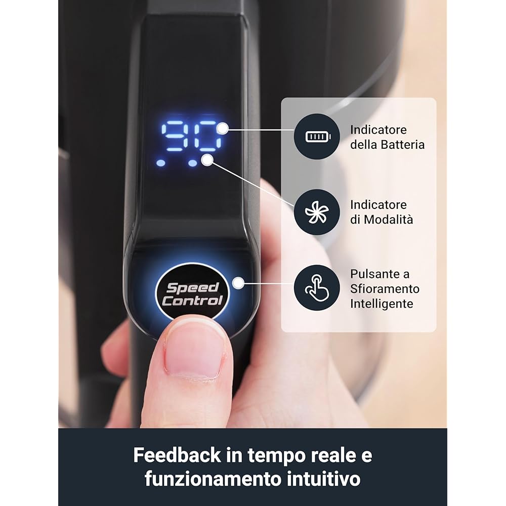 EUREKA NEC370 Aspirateur Balai sans Fil, Aspirateur sans Fil 300W, Aspiration de 90AW, Balai Aspirateur avec 2 Batteries Amovibles, Autonomie de 40x2 Min pour Sols Durs, Tapis et Poils d'animaux : Cuisine et Maison