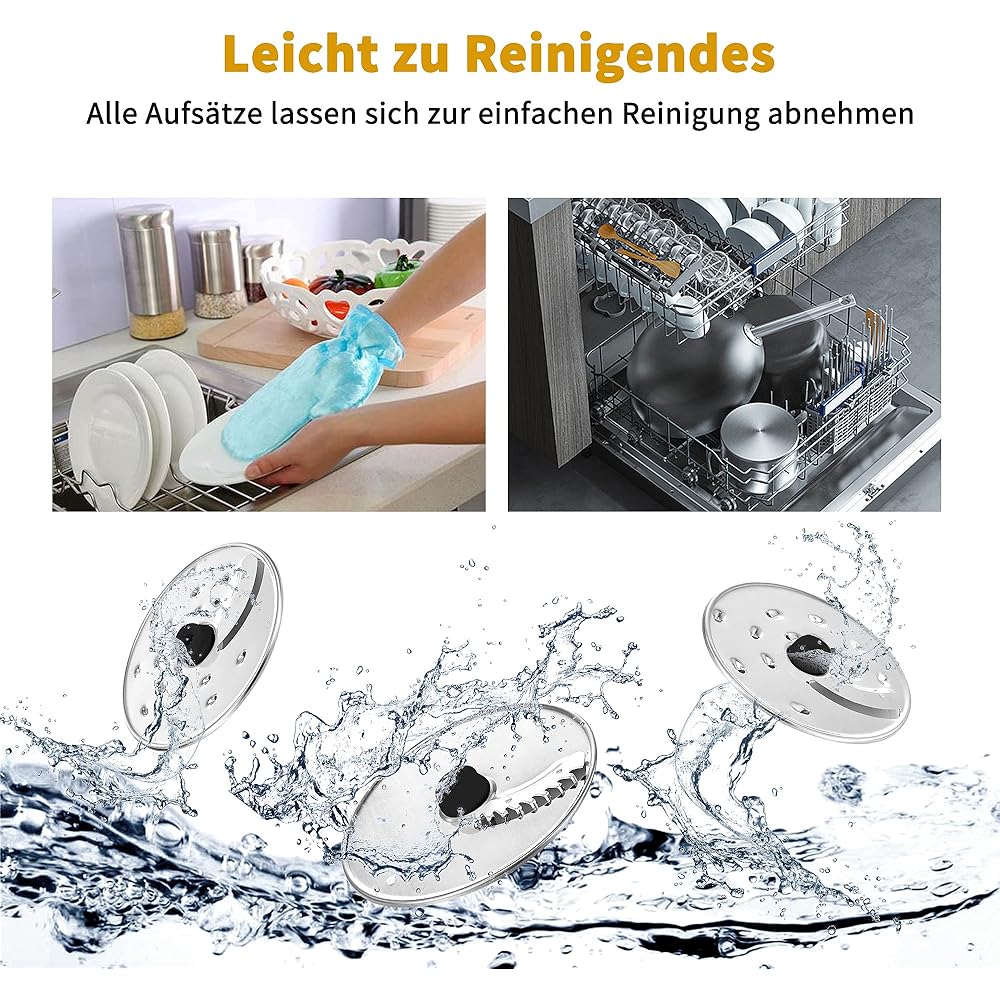 SNDOAS Robot Multifonction Cuisine, 1100 W Robot Culinaire, Bol Mélangeur 3.2 L, Hachoir Multifonction, Robot Mixeur 1.5 L, Moulin à café, Bleu Foncé : Cuisine et Maison