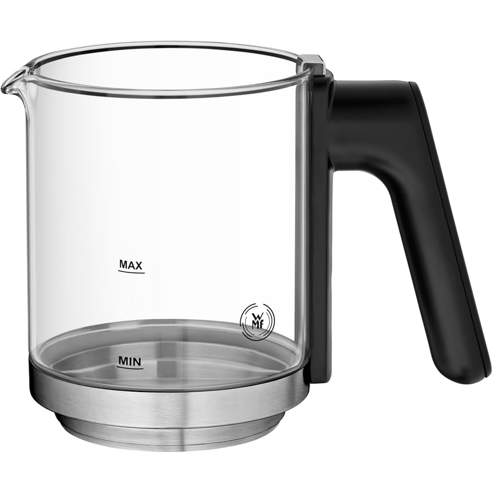 WMF Lono Glas Mousseur à lait électrique, 150-250 ml, 650 W, mixeur Frappe, écran tactile, pour mousse de lait chaud et froid, lait chaud, chauffe-lait, machine à cacao, chocolat chaud, acier : Cuisine et Maison