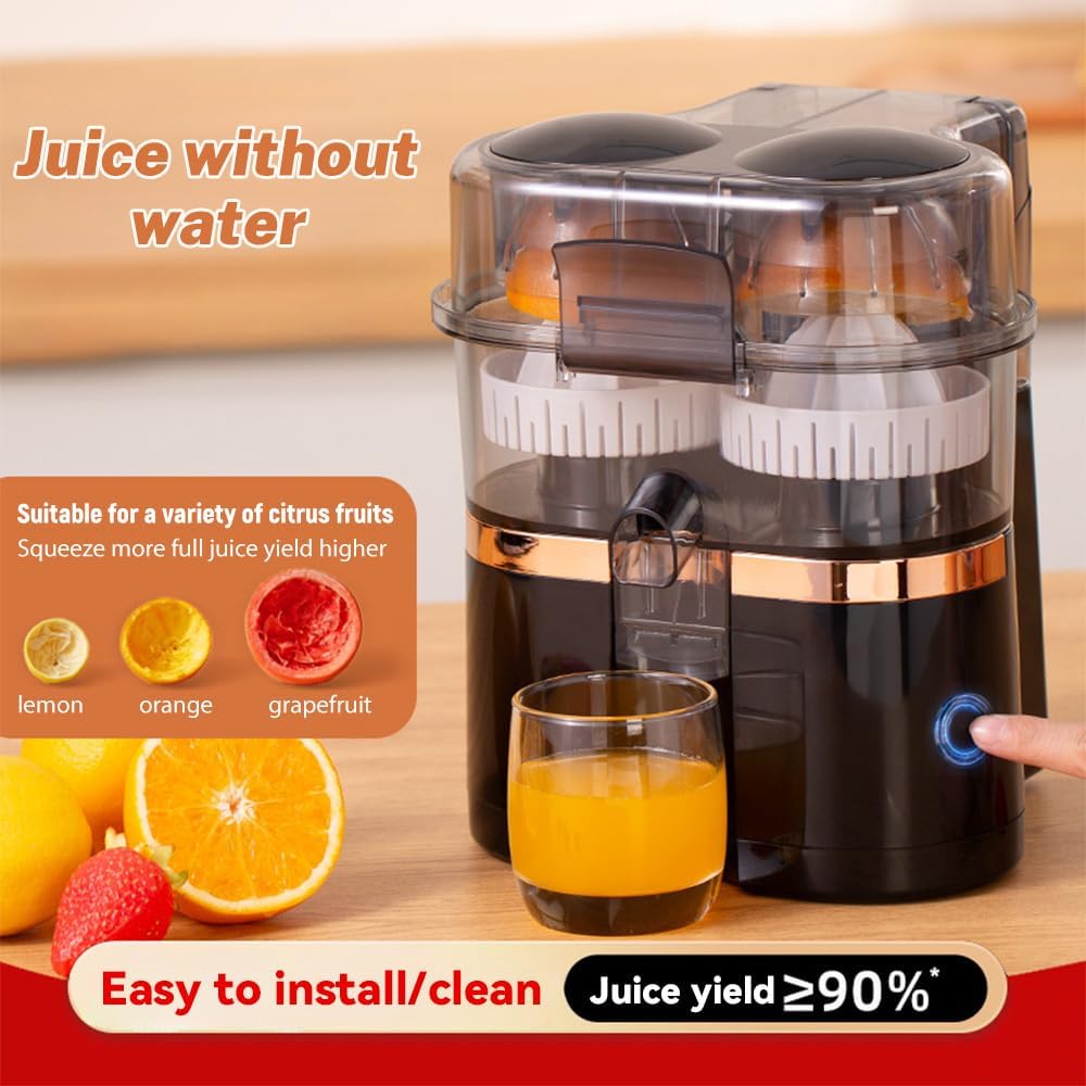 Centrifugeuse Extracteur De Jus 200W, Double TêTe Et Coupeur, Presse Agrume Electrique, 20 Secondes Pour Un DéLicieux Jus, Automatique, Rapide, Facile à Nettoyer, Pour Maison, Cuisine : Cuisine et Maison