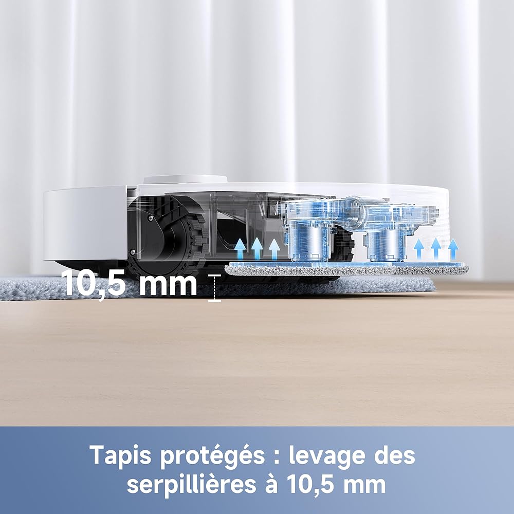 MOVA E30 Ultra Robot Aspirateur Laveur avec Vidage Automatique, Nettoyage Automatique des Serpillières, Technologie RoboSwing, Levage des Serpillières à 10,5 mm, Aspiration de 7 000 Pa : Cuisine et Maison