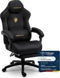 Chaise Gaming Ergonomique avec Coussin Lombaire Réglable, Repose-Pieds Rétractable, Accoudoirs Réglables