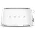 Smeg, Grille-pain 4 Tranches TSF02WHEU, 2 Fentes 36 mm, 6 Niveaux de Brunissage, Fonction Chauffage, Décongélation et Bagel, Éjection Automatique du Pain, Ramasse Miettes, 1500 W, Blanc : Cuisine et Maison