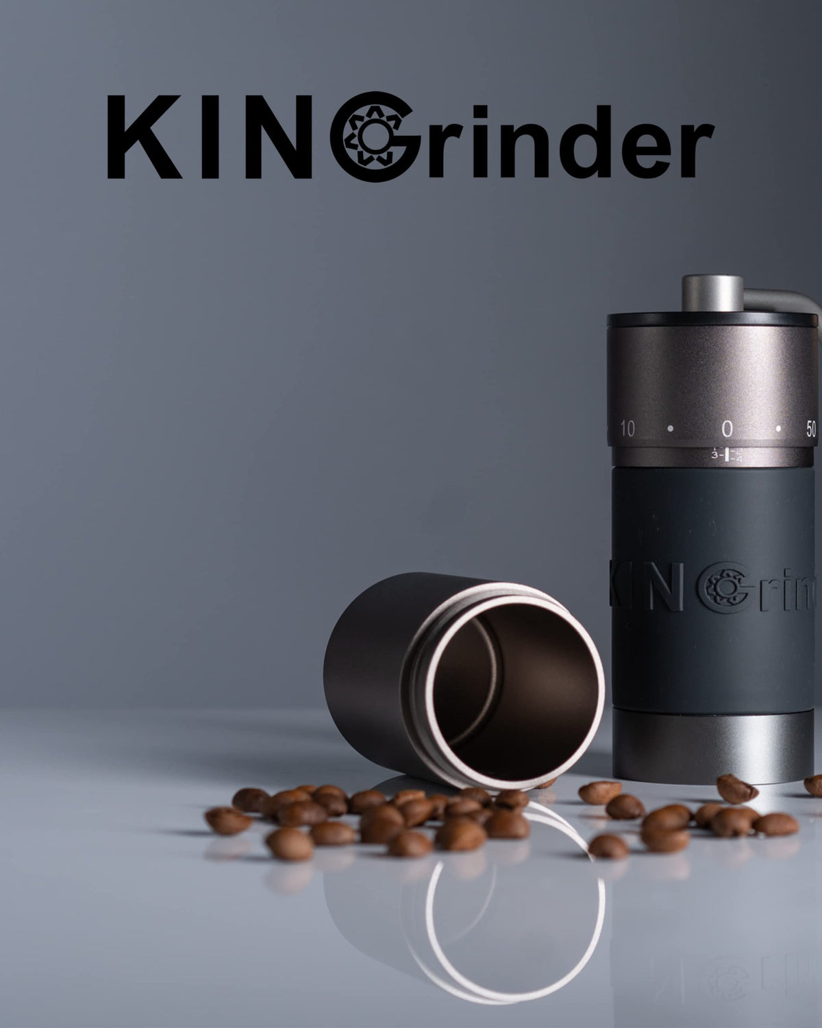 KINGrinder K6 Manuelle Kaffeemühle, Iron Grey, 48mm Edelstahl-Kegelmahlwerk, 35g Kapazität
