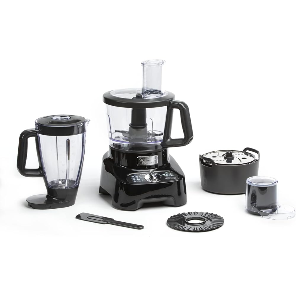 Moulinex Robot multifonction, 1000 W, 28 fonctions, Bol 3 L, Blender 2 L, Hachoir, Disques pour râper et émincer, Lames inox titanium, Robot cuisine, DoubleForce FP821811 : Cuisine et Maison