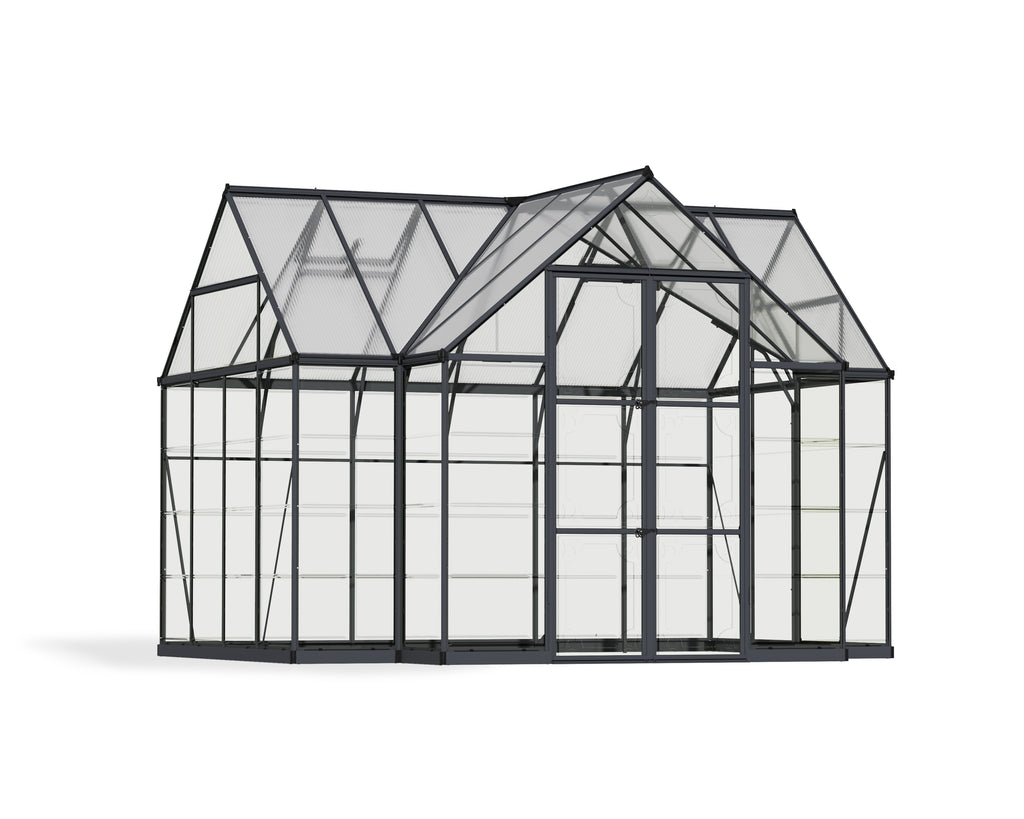 Palram Canopia Chalet Gewächshaus, 3,6 x 3 m, Anthrazit
