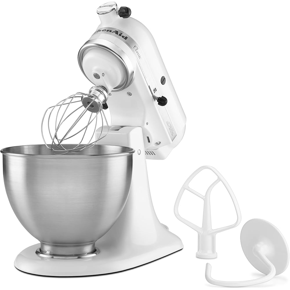 Kitchenaid 5K45SSEWH Série "Classic" Robot Mixeur Multifonctions Blanc : Cuisine et Maison