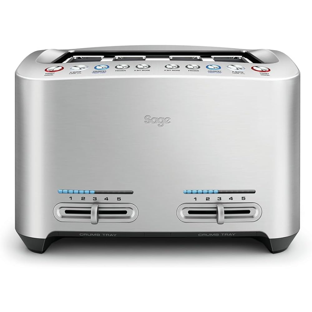 Sage - The Smart Toast - Grille-Pain 4 Fentes - Aluminium Brossé : Cuisine et Maison