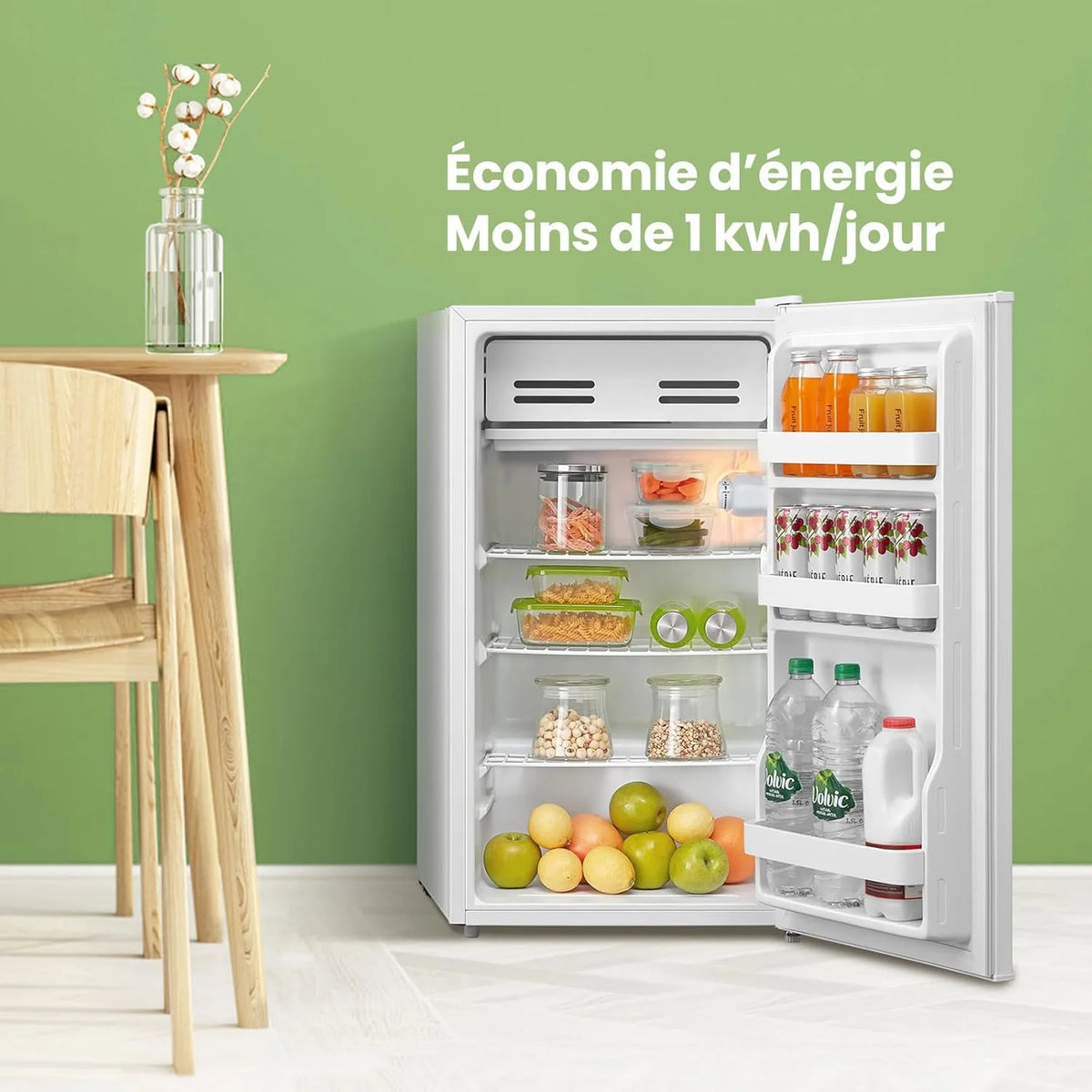 RCD93WH2(E) Réfrigérateur à une porte, 93 L, Contrôle de la température, Silencieux