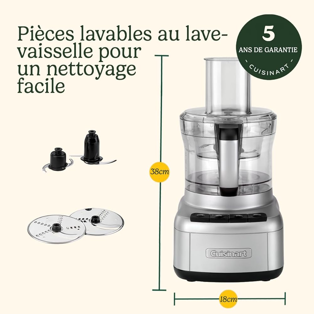 Cuisinart Robot de cuisine Easy Prep Pro avec 7 fonctions de préparation | Multifonctionnel | Grand et petit bols de travail | Lame à hacher et disques à couper en dés | Compatible lave-vaisselle : Cuisine et Maison