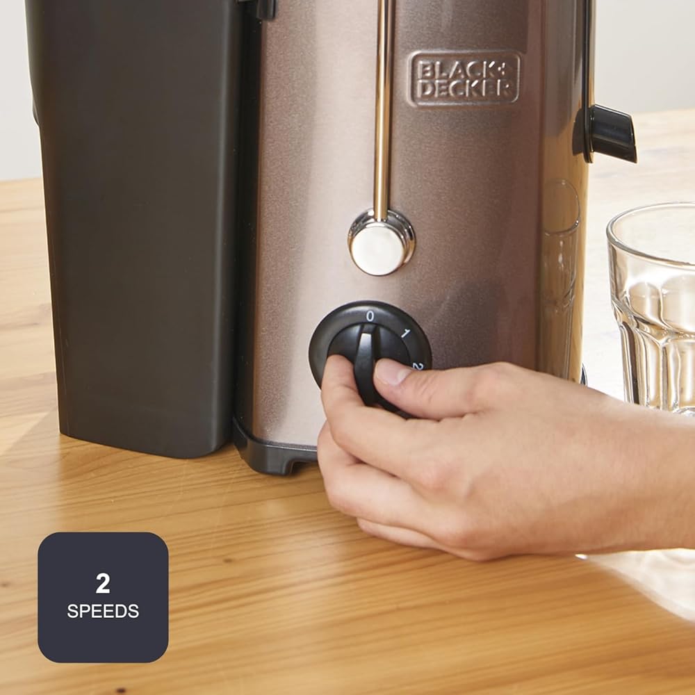 BLACK + DECKER BXJE600E - Centrifugeuse - 600 W - 2 Vitesses - Acier Inoxydable - Gris : Cuisine et Maison