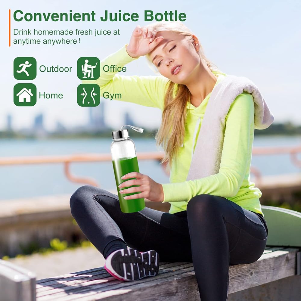 AMZCHEF Extracteur de Jus avec Double Vitesse Modes (Soft et Hard) - Extracteur de Jus de Fruits et Légumes - Juicer Machine avec Bouteille à jus Portable et 2 Tasses - Noir : Cuisine et Maison