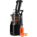 Jus de Fruits et Légumes à Mastication Lente, Slow Juicer, Jus Frais et Santé, Sorbet, Crème Glacée, Bouche 75 mm, sans BPA, 240 Watts, Pression à Froid, Acier Inoxydable Noir Fridja f1900 : Cuisine et Maison