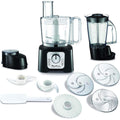 Moulinex Double Force Compact Robot multifonction, Bol 3 L, Blender 1,25 L, 6 options de vitesse, 9 accessoires inclus FP546811, Noir / Gris Foncé : Cuisine et Maison