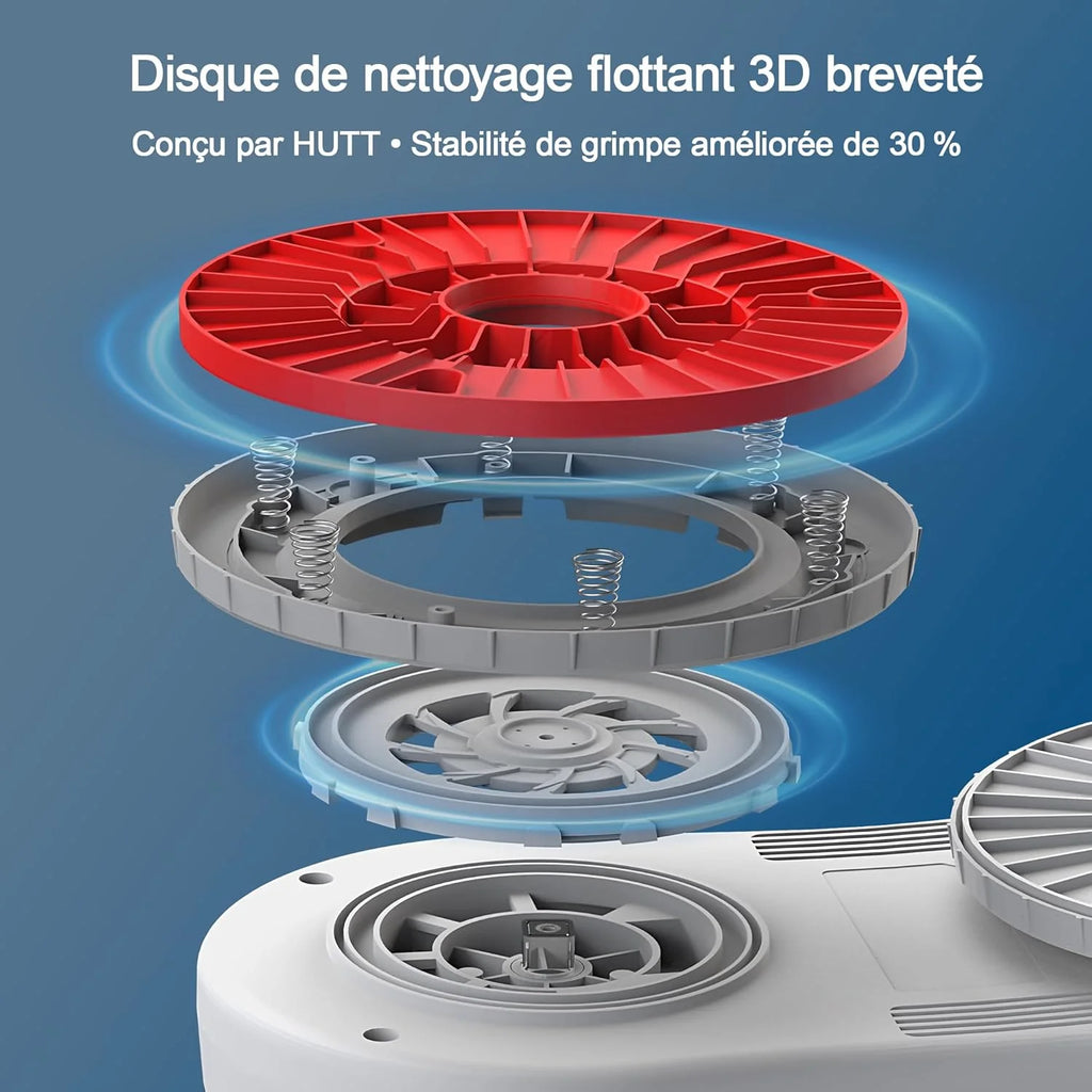 S55 Pro Robot Nettoyeur de Vitres 6500Pa, Robot Laveur Vitre avec Patins 3D Flottants, Pulvérisation HydroJet