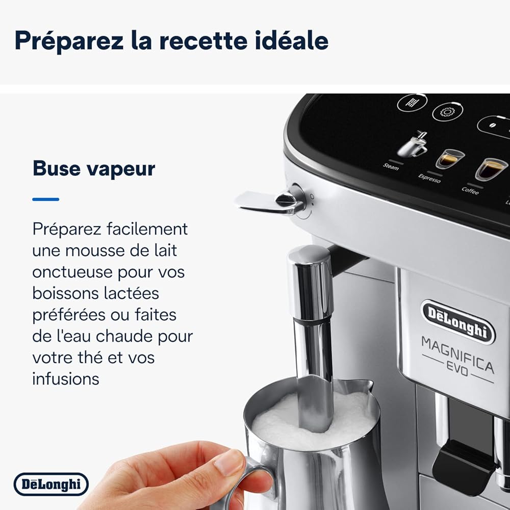 De'Longhi Magnifica Evo Machine a Café Grain ECAM292.33.SB, Machine Expresso et Cappucino, Argent [Exclusif Amazon], Cafè : Cuisine et Maison