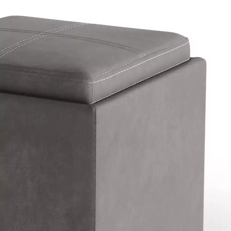Pouffe de rangement cube avec plateau