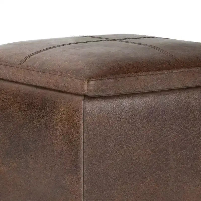 Pouffe de rangement cube avec plateau
