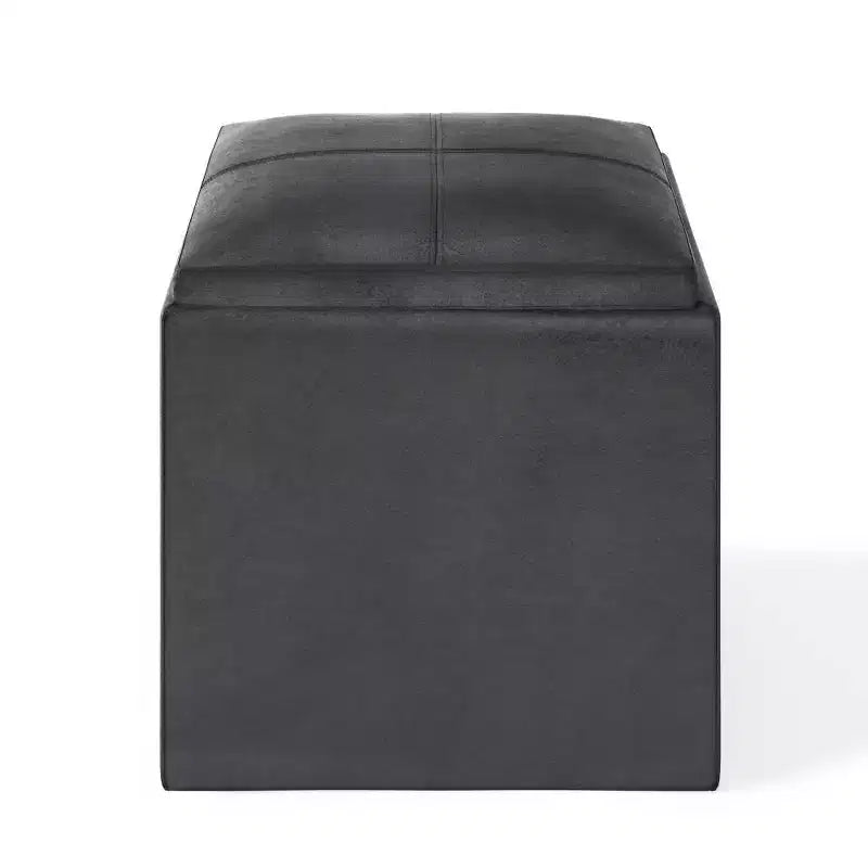 Pouffe de rangement cube avec plateau