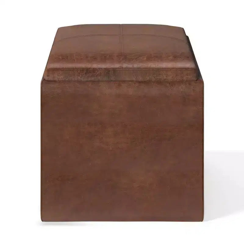 Pouffe de rangement cube avec plateau