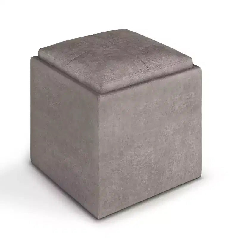 Pouffe de rangement cube avec plateau