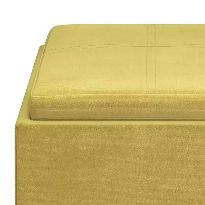 Pouffe de rangement cube avec plateau