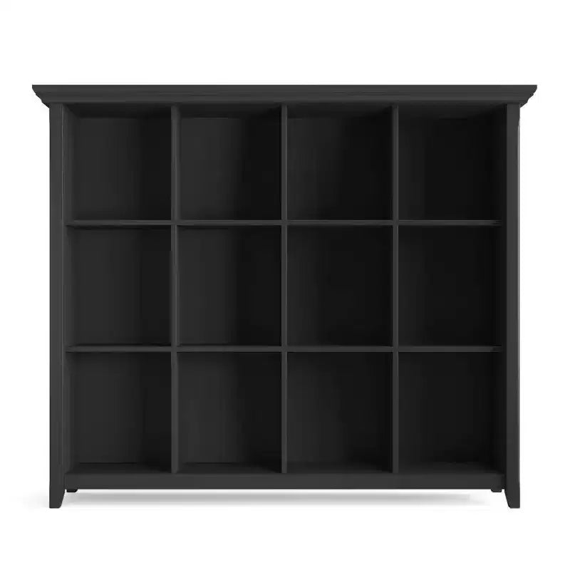 Bibliothèque en bois massif à 12 compartiments de grande capacité