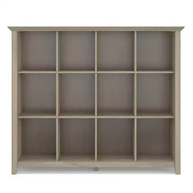 Bibliothèque en bois massif à 12 compartiments de grande capacité