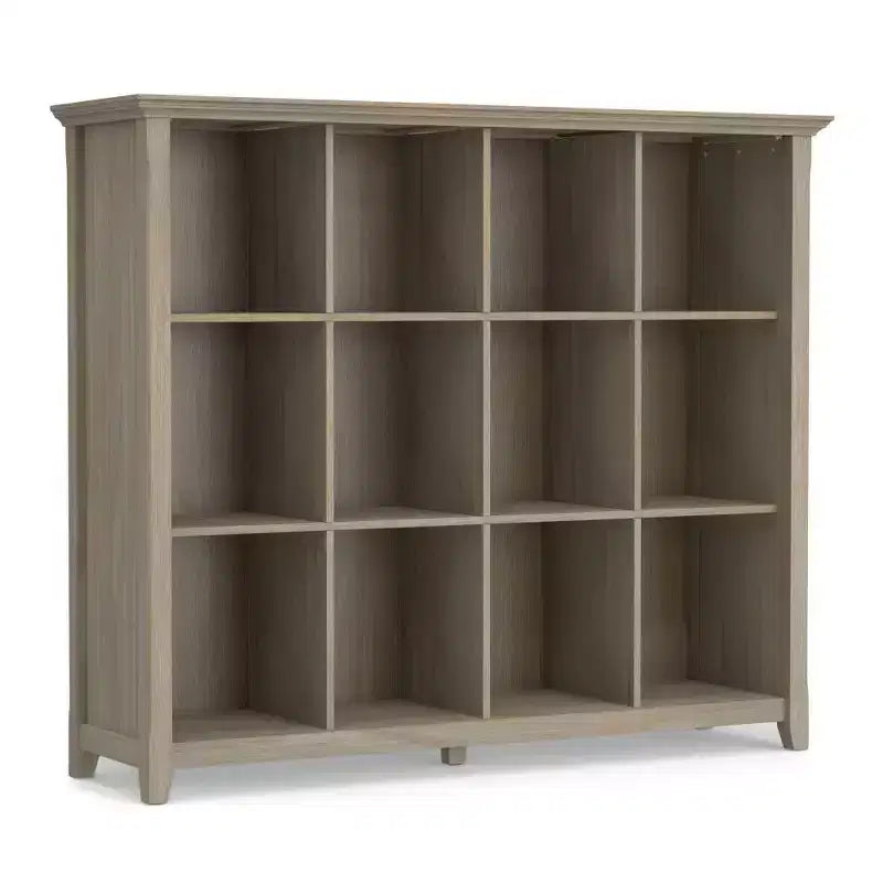 Bibliothèque en bois massif à 12 compartiments de grande capacité
