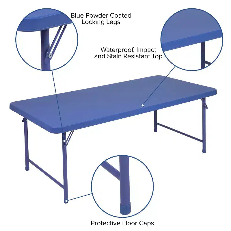 Flash Furniture 4.93-Foot Kid's Plastic Folding Table